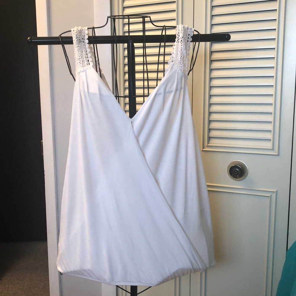 White wrapped style summer top
